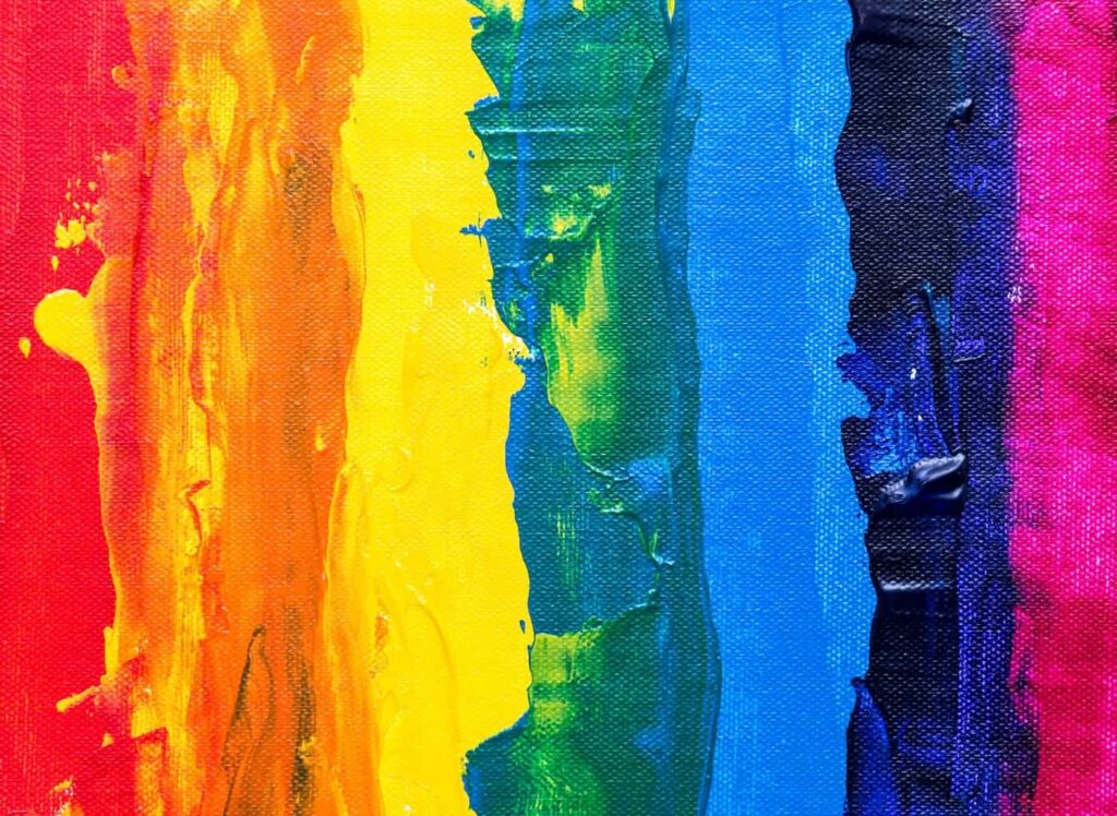 Painting of vertical pride flag